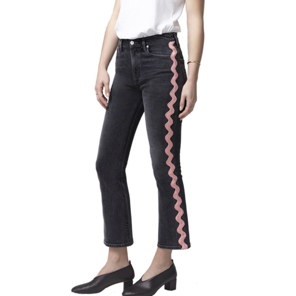 Citizens Of Humanity Black Jeans with Pink Trim